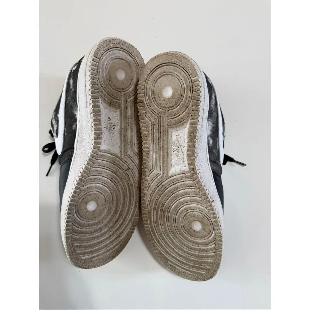 Nike Air Force 1 Sneakers Shoes Gray Black Marble Tie Dye Streetwear Men's 10.5
